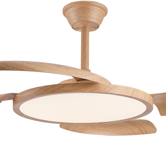 Ventilador de Techo Key Madera 40W Aspas Retráctiles Luz LED CristalRecord - imagen 2 | CristalRecord