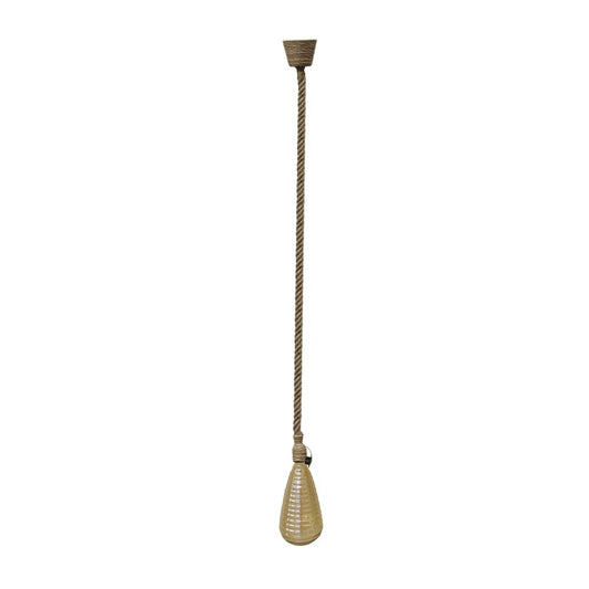 Lámpara Colgante de Exterior Rústica Cuerda Natural 100 cm E27 CristalRecord - imagen 2 | CristalRecord