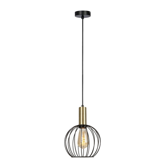 Lámpara Colgante Sofis II Moderna 1xE27 Negra y Dorada CristalRecord - vista principal | CristalRecord