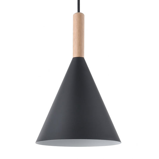 Lámpara Colgante Cala Negra 18 cm E27 Madera y Metal CristalRecord - imagen 2 | CristalRecord
