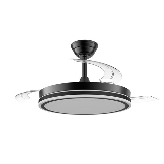 Ventilador de Techo Night Evo M Negro con Aspas Retráctiles y LED CCT CristalRecord - imagen 2 | CristalRecord