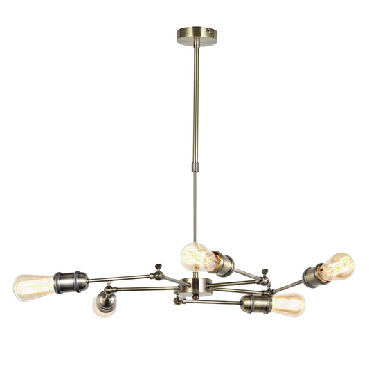 Lámpara de Techo Atomic New 5 Brazos 60 cm E27 60W Oro Viejo CristalRecord - vista principal | CristalRecord