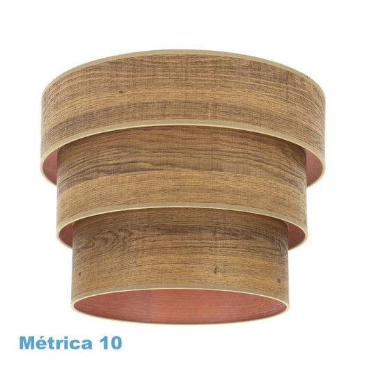 Pantalla Colgante Triple Smile M10 Madera Oscura 50 cm Fabrilamp - vista principal | Fabrilamp / Abrila