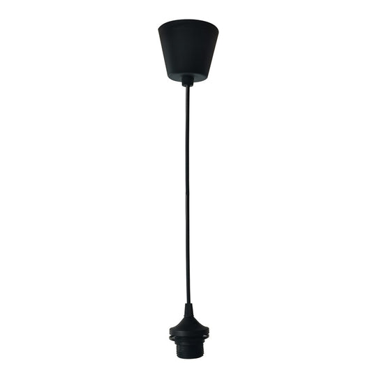 Lámpara Colgante Pendel Negro Mate 1xE27 CristalRecord - vista principal | CristalRecord