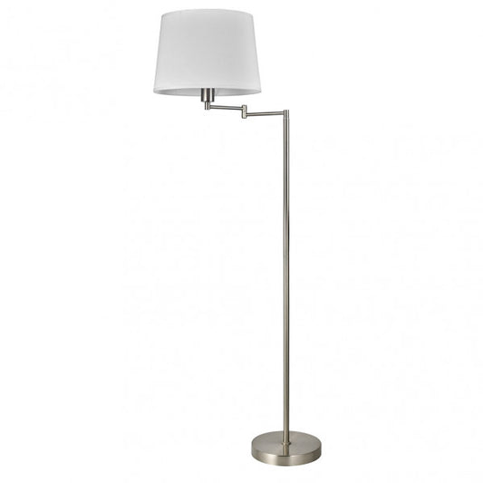 Lámpara de Pie Estambul 162 cm Níquel Pantalla Blanca Fabrilamp - vista principal | Fabrilamp / Abrila