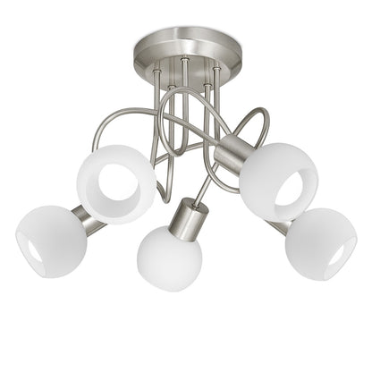 Plafón Opal 5 Luces E-14 AJP / Alemar - Níquel Satinado | AJP / Alemar · Ref. 10529