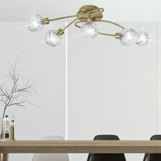 Medidas Plafón 5 Luces ROLO Cuero AJP/Alemar Ref. 10295 - lozguru.com
