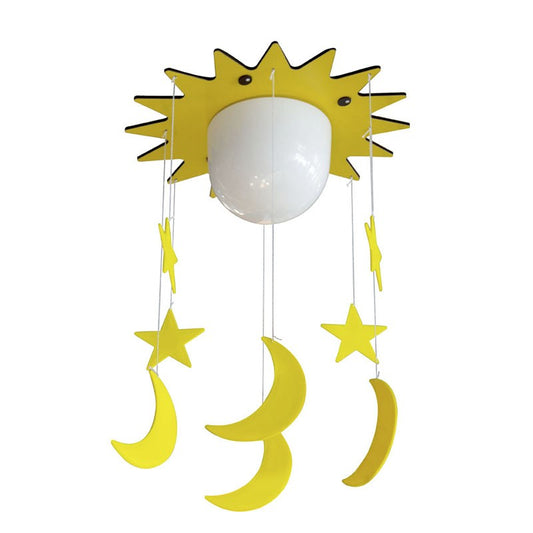 Plafón de Techo Infantil Fugaz con Lunas y Estrellas Amarillas CristalRecord - vista principal | CristalRecord