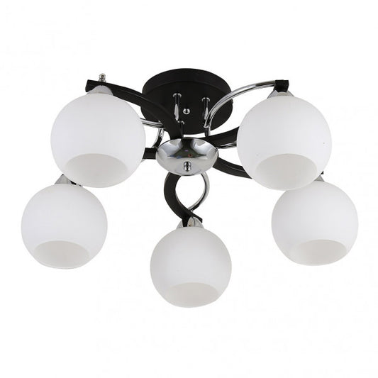 Plafón de Techo Pissis 5 Luces E27 53 cm Cromo y Negro Fabrilamp - vista principal | Fabrilamp / Abrila