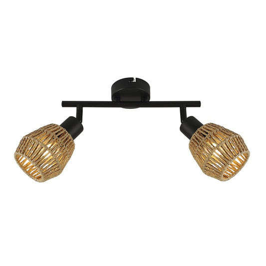 Regleta de Techo Krabi 2xE14 Ratán Negra 501 mm CristalRecord - vista principal | CristalRecord
