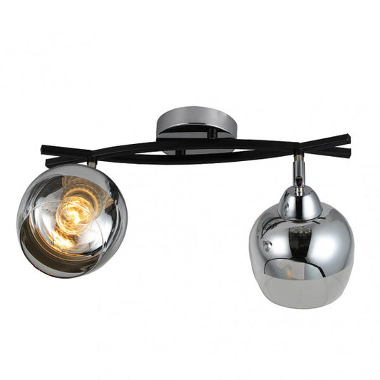 Lámpara de Pared Denali 2xE27 Focos Orientables Cromo y Negro Fabrilamp - imagen 2 | Fabrilamp / Abrila