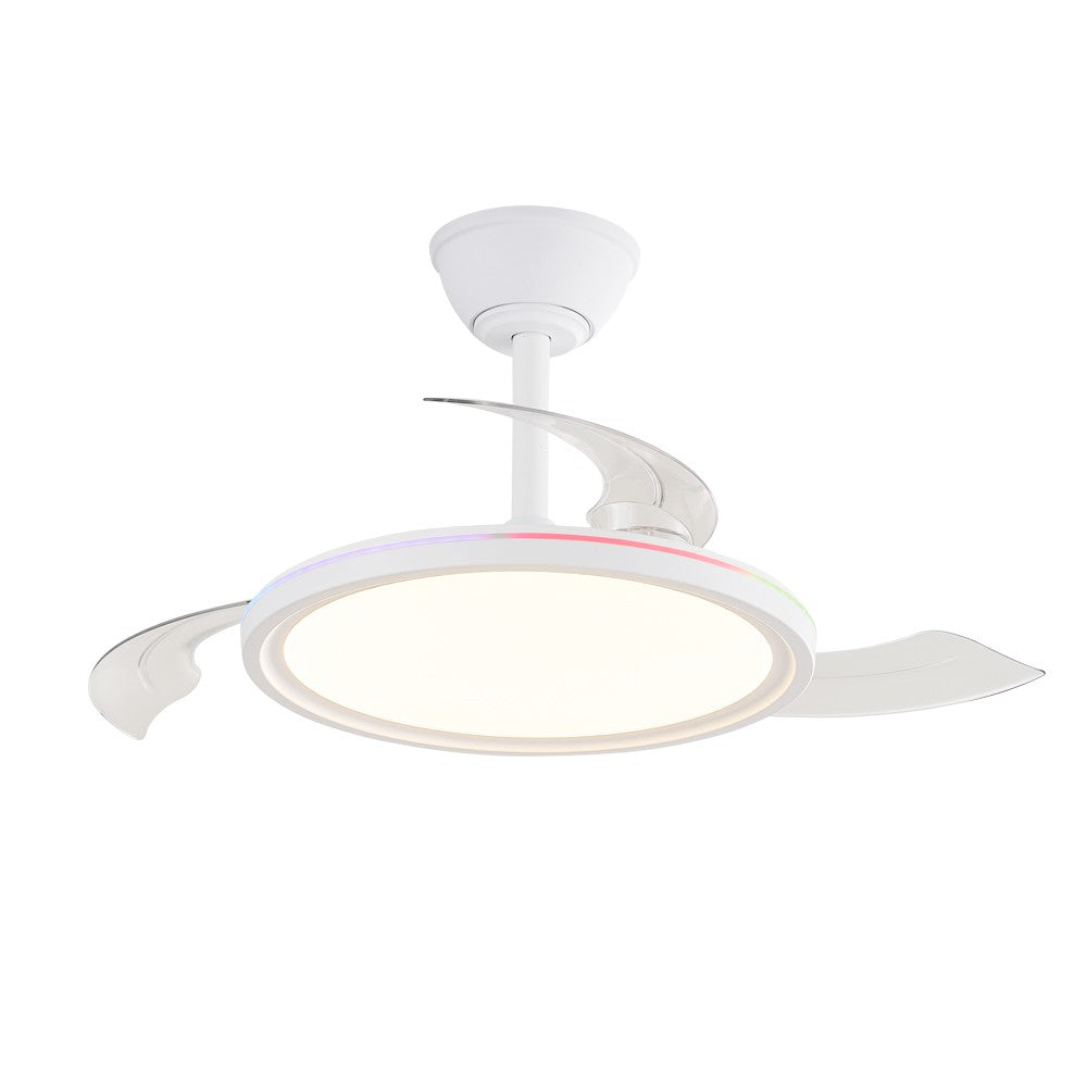 Ventilador de Techo con Luz LED Rexus RGB Aspas Retráctiles Blanco CristalRecord - imagen 3 | CristalRecord
