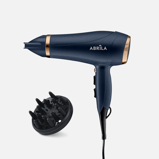 Secador de Pelo CREE 2000 W Azul y Oro con Sistema Iónico Fabrilamp - vista principal | Fabrilamp / Abrila