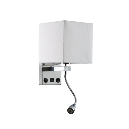 Aplique de Pared Stephen con Lector LED y Puerto USB Fabrilamp - vista principal | Fabrilamp / Abrila · Ref. 174661120