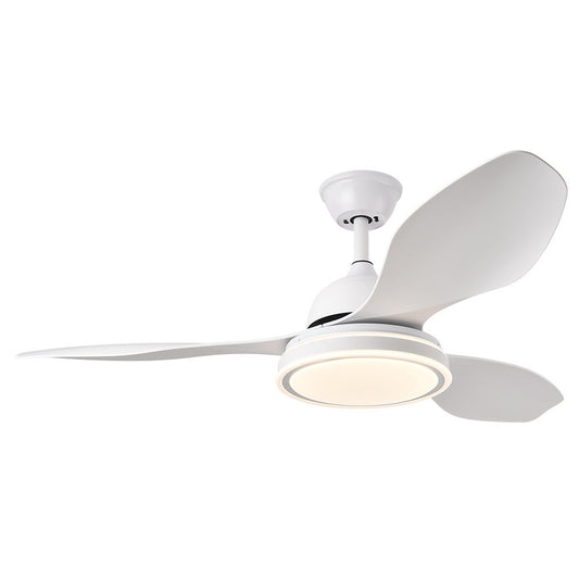 Ventilador de techo fabricado en metal blanco con aspas ABS color blanco de la serie Datoo