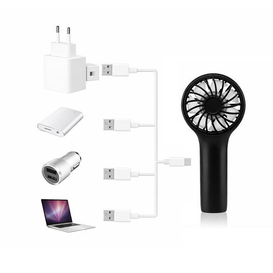Ventilador de Mano Portátil Recargable Travel Negro 3 Velocidades CristalRecord - imagen 2 | CristalRecord