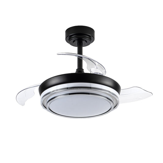 Ventilador de Techo Lander Retráctil LED 46W 5520 lm CCT Negro CristalRecord - vista principal | CristalRecord